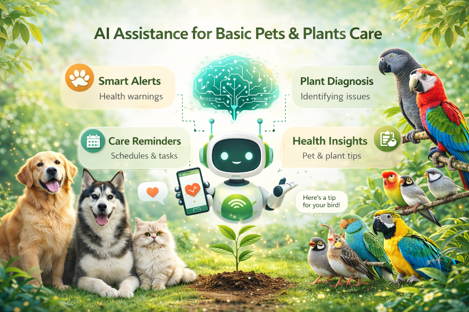 AI-assisted care for pets and plants