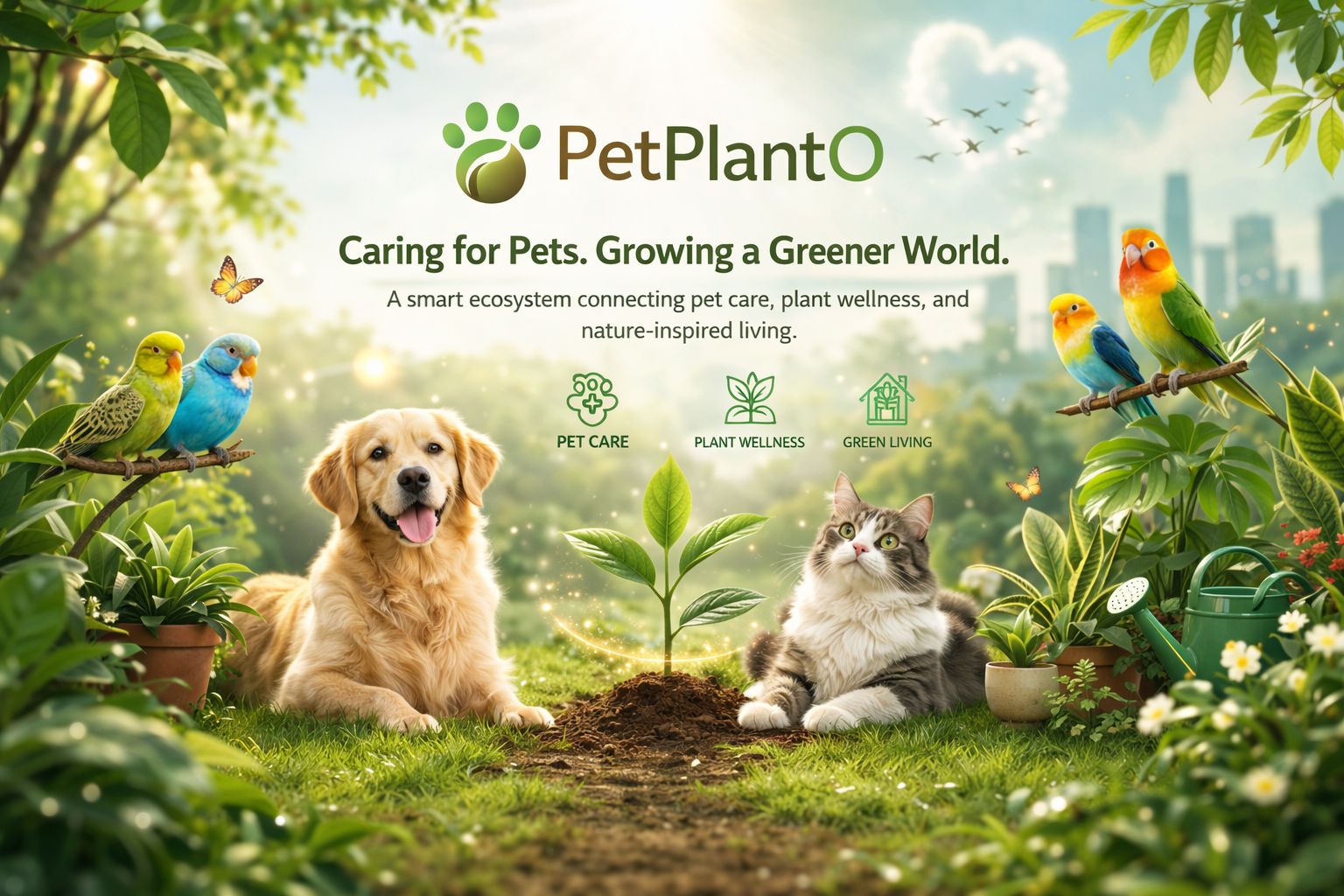 Caring for pets, growing nature