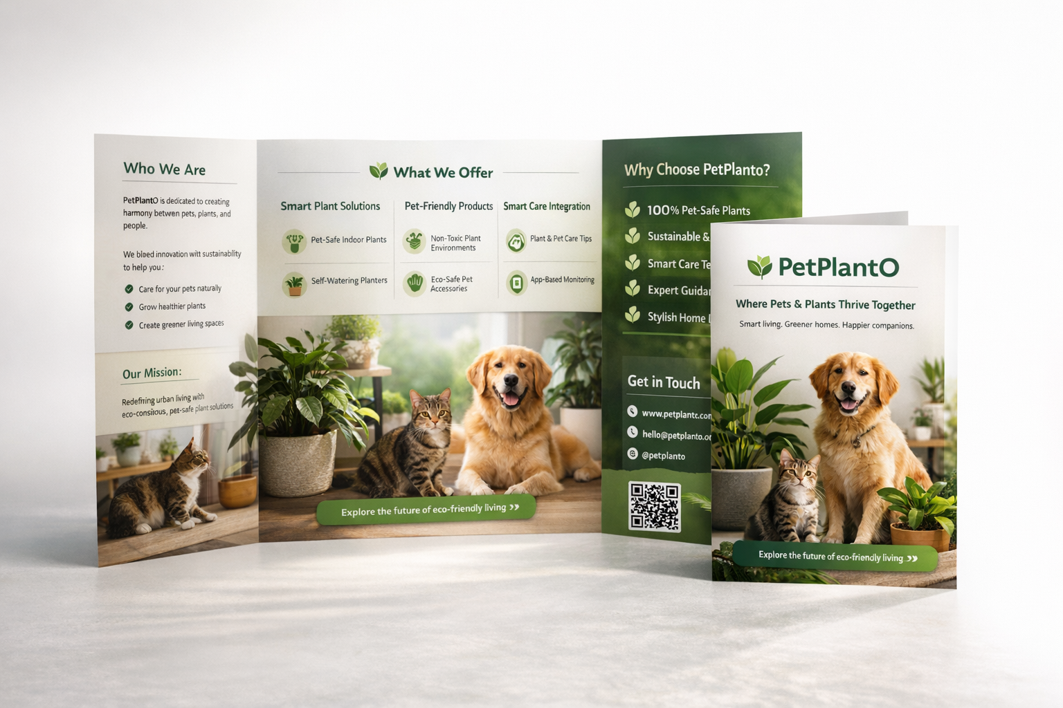 PetPlantO brochure showcasing eco-friendly living